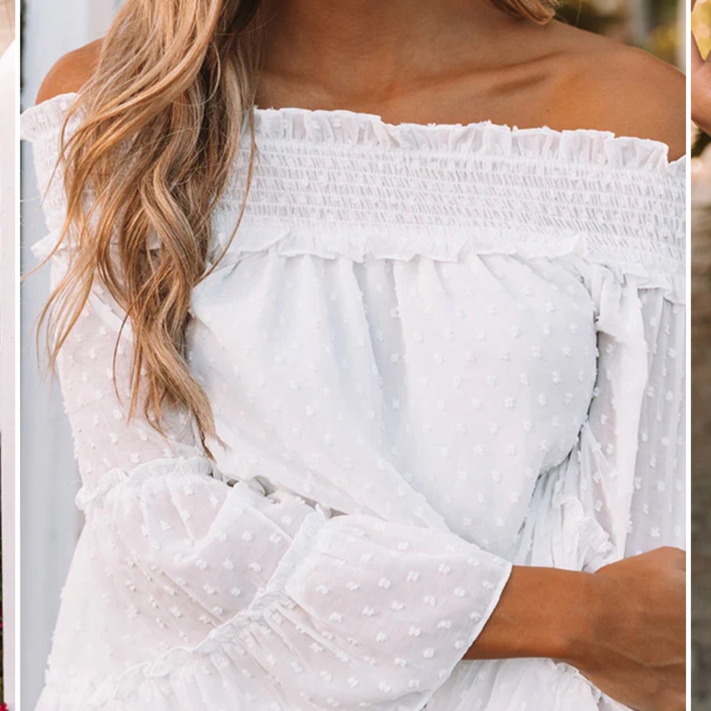 Kori White Textured Blouse size XL impressions online boutique - Picture 2 of 10